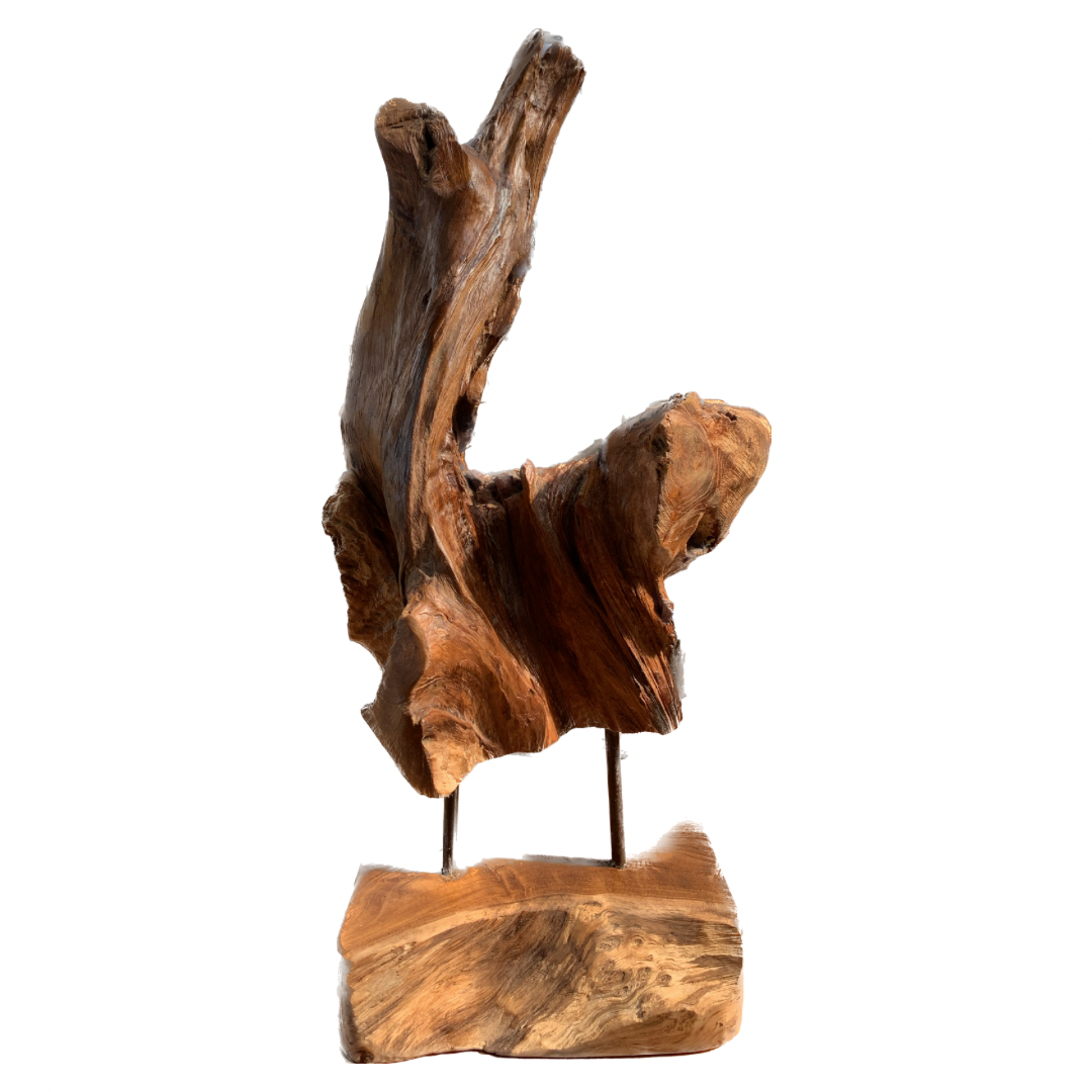 Teak Wood Natural Shape Stand Decoration