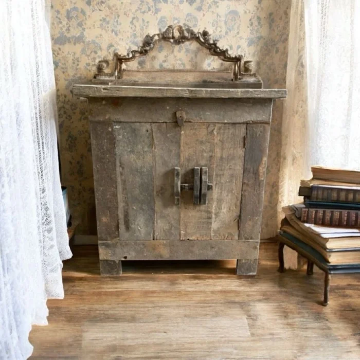 The Malacca small Reproduction Antique Cabinet with carvings.